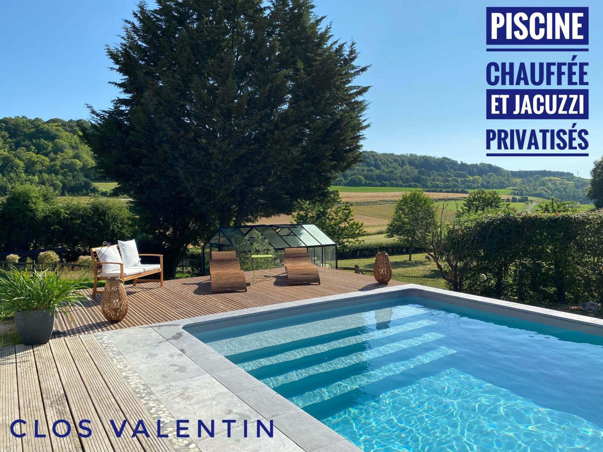 Gite Piscine Jacuzzi Privatises Clos Valentin Freulleville Zimmer foto